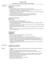 Resume examples for different career niches, experience levels and industries. Storekeeper Resume Samples Velvet Jobs