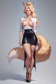 Long Straight Blonde Hair In A High Ponytail, High Heels, Nsfw Asian AI Porn