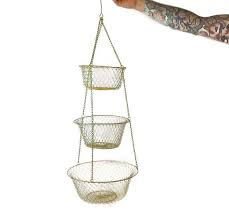 vintage tiered wire metal basket hanging fruit kitchen baskets heuchera