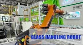 Glass loading and unloading robot for auto glass handling, with automatic  storage system