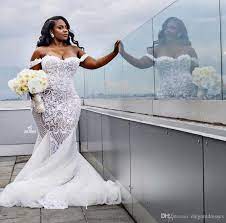 2021 Newest Mermaid Trumpet White Lace Off Shoulder Beach Plus Size Designer Summer Wedding Dresses Bridal Gowns Wedding Dress For Cheap Wedding Dress Gown From Lace Mermaid Wedding Dress Plus Wedding