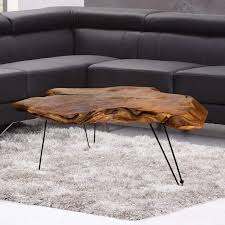 Metal frame in matte black is a striking complement to the tabletop's burnished gray finish. Live Edge Coffee Tables That Capture Nature S Beauty In Their Designs
