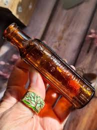 Vintage Amber Poison Bottle