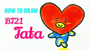 Learn how to draw and color cute tata from bt21 game easy, step by step. How To Draw Bt21 Tata Easy Cute Bts Character Tata Drawing Tutorial For Beginner Youtube