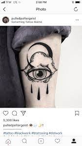 Eye Cloud Moon Tear Drops Rain Drops Tattoos Blackwork Tattoo Ink Tattoo