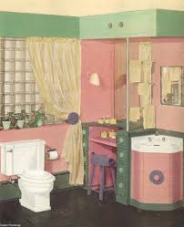 This bathroom has the original blue tiles from the 1940s. Remembering The Pink Bathrooms Of The Past Dusty Old Thing