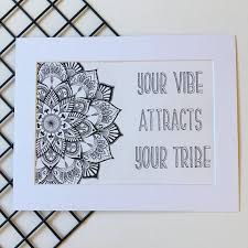  Mandala Wall Art Your Vibe Attracts Your Tribe Inspirational Quote Art Lotus Mandala Drawing Mandala Illustration Australian Artist In 2021 Mandala Drawing Mandala Quotes Mandala Wall Art