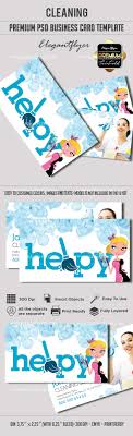 Make a cleaning service business card online. Cleaning Service Premium Business Card Psd Template By Elegantflyer