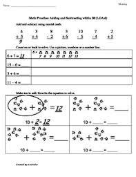 Our grade 1 math worksheets cover topics such as: Subtraction Worksheets Grade 1 Teachers Pay Teachers