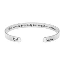 When someone you love experiences a loss, it can be tough to express how much you care. Memgift Memorial Bracelets Women Sympathy Gifts Cuff Loss Of Dad Mom Daughter Son Remembrance Condolence Encouragement Engraved Jewelry Remember Her Your Wings Were Ready But My Heart Was Not Girls Cuff Migalio Com