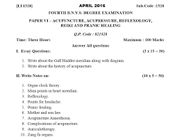 fourth b n y s degree examination paper vi acupuncture acupressure reflexology reiki and pranic healing edugorilla study material