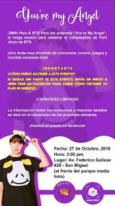 Trivial de música y juegos de fotos distorsionadas y borrosas de artistas. Jimin Peru Evento Bts You Re My Angel 27 De Octubre 3pm Covers De Canto Y Baile Presentaciones Especiales Concursos Juegos Y Mas Mandanos Un Mensaje Para Obtener Tu