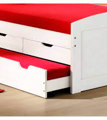 Legno massello di faggio lamellare, piano in tatami ipoallergenico e una vasta scelta di soluzioni. Letto Singolo Ulli Con Cassetti E Secondo Letto A Scomparsa 98x205x63 Cm