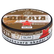 Siberia snus is the most famous snus brand with the colors models the red, the black and the brown exrtremely strong and the blue mintly tasting. Siberia 80 C Slim Brown Ultra Starker Portionssnus