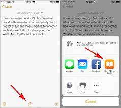 How To Save Notes Webpages And Photos As Pdf In Ios 9 On Iphone Igeeksblog Iphone Notes My Books