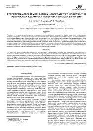 Maybe you would like to learn more about one of these? Pdf Penerapan Model Pembelajaran Kooperatif Tipe Jigsaw Untuk Peningkatan Kemampuan Pemecahan Masalah Siswa Smp