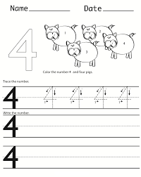 Number 4 Worksheets For Children Learning Worksheets Kids Math Worksheets Number Worksheets Kindergarten