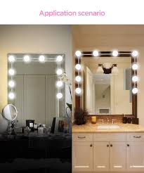 Vanity light bulbs stick on. Hollywood Style Vanity Lights For Mirror Vanity Lights Stick On Plug In Mirror 10 Dimmable Light Bulbs White Led Vanity Mirror Lights Kit No Mirror Soaiy Vanity Lights Home Kitchen Stanoc Com