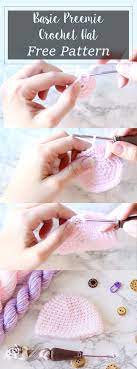 Basic Preemie Crochet Hat Free Pattern Crafty Tutorials Preemie Crochet Crochet Hats Free Pattern Crochet Baby Patterns