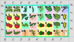 The example below we divided up the 4′ x 8′ raised bed, into 32 garden squares with string. Garden Plan First Garden 4x8