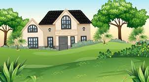 In our home and garden section you get inspiration and advice for anything you need related to your home, including your outdoor space. Free Vector House And Garden In Nature Setting