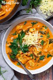 Creamy Tomato Tortellini Soup Recipe Tomato Tortellini Soup Tortellini Recipes Tortellini Soup