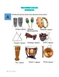 Contoh alat musik ritmis antara lain kendang, tifa, conga, tamborin, rebana dan masih banyak lagi. Alat Musik Ritmis Worksheet