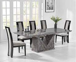 Mocha 220cm Grey Marble Dining Table With Raphael Chairs Marble Top Dining Table Dining Table Marble Grey Dining Tables