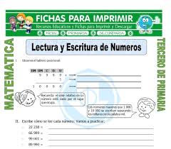 Fichas para escribir frases completas. Ficha De Lectura Y Escritura De Numeros Para Tercero De Primaria Escritura De Numeros Lectura Y Escritura Tercero De Primaria