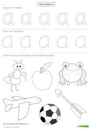 Alphabetical order, activities, games, videos, songs. Letter A Worksheet 1