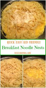 Breakfast Noodle Nests Using Leftovers Recipe Kid Friendly Breakfasts Easy Meals For Kids Breakfast