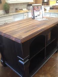 Black And Wood Kitchen Island Black Island With Iroko Wood Top Kitchen Black Kitchens Kitchen Cabinets