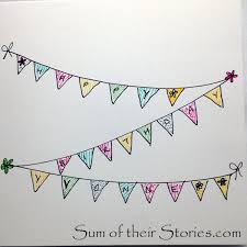 Super easy mini bunting that looks great but take minimal effort! Make A Simple Bunting Card Sum Of Their Stories Craft Blog
