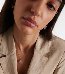 Collier en or 14 ct, topaze et diamants en doré