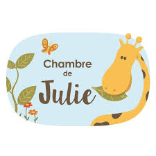 Plaque De Porte Enfant Prenom Personnalisable Girafe Plaque De Porte Girafe Plaque