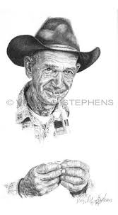 Cowboy Art Entitled "bull Durham", Drawing of a Cowboy Fixing to Roll up a  Cigarette. Bull Durham is an Old Cowboys Choice of Smoke