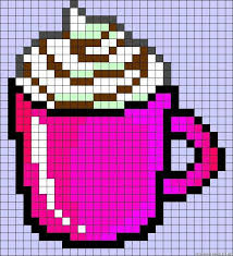 Hot Cocoa Pixel Art Pattern Plastic Canvas Patterns Perler Bead Patterns