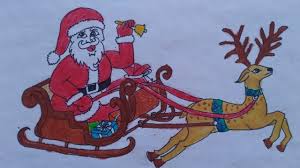 Download 299 santa sleigh reindeer free vectors. How To Draw Easy Santa Claus In His Sleigh With Reindeer Drawing Step By Step For Kids Youtube