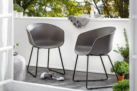 2er Set Moderner Schalen Stuhl Ibiza Grau Mit Schwarzem Gestell Wetterfest Ein Vielseitiges 2er Set Fur In Und Outdoor Moderne Schalen Moderne Stuhle Stuhle