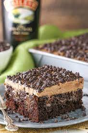 Baileys Chocolate Poke Cake A Boozy Chocolate Cake Recipe Recipe Cake Recipes Poke Cake Recipes Savoury Cake