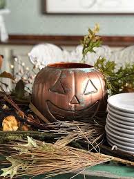Diy Aged Copper Jack O Lanterns From 1 Plastic Buckets Pumpkin Halloween Decorations Dollar Store Halloween Plastic Pumpkins