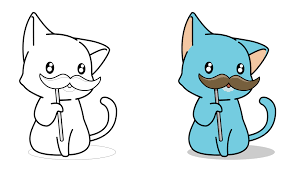 Download this adorable dog printable to delight your child. Cartoon Cat And Mustache Coloring Page For Kids 2208156 Vector Art At Vecteezy