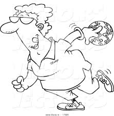 They're great for all ages. Vector Of A Cartoon Woman Bowling Coloring Page Outline By Toonaday 17325