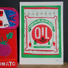 The Printed Peanut S Instagram Photo The Third New Print In My Range Is This Olive Oil Tin A5 In Size Just 8 50 For A Bit O Risograph Art Prints New Print