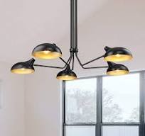Bellamy 52" Wide Matte Black Metal 5-Light Pendant