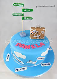 Torta Viaggi Per Un 40 Compleanno Con Valigia Cartelli Ed Indicazioni In Pasta Di Zucchero Per Chi Ama Viaggiare Torte Torta A Tema Viaggio Torte Incredibili