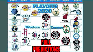 For dates, times, and tv channel of each game, check out our 2020 playoff tv schedule! 2020 Nba Playoff Predictions Current Standings Youtube