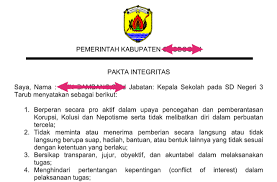 Inilah contoh fakta integritas untuk guru, baik pns maupun non pns 1. Download Format Pakta Integritas Docx Kepala Sekolah Pns Dan Non Pns Guru Sekolah
