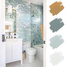Layer light and dark shades of a single hue in your bathroom backsplash with a neutral accent color such as white. 6 Beautiful Bathroom Color Schemes Designers Recommend