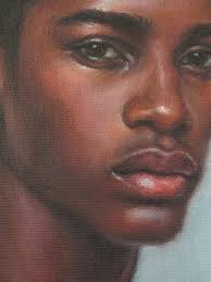 Black Male Portrait Art Print: Contemporary Realist Painting by Pat Kelley  (16x12)